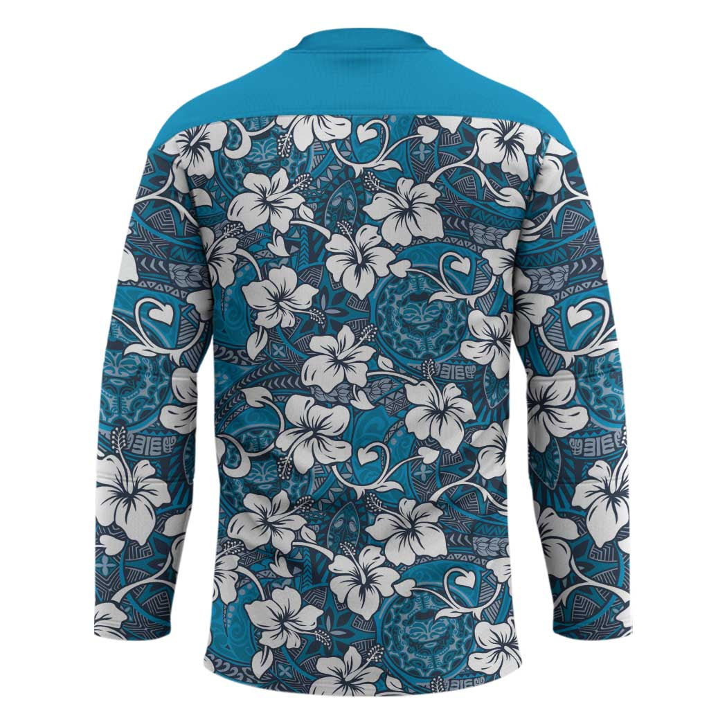 Karakarawa Bula Fiji Hockey Jersey Fijian Tapa Seamless Hibiscus - Polynesian Pride