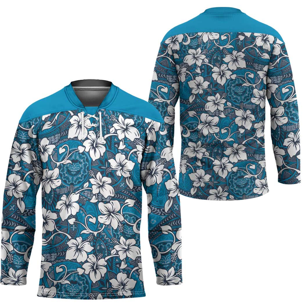 Karakarawa Bula Fiji Hockey Jersey Fijian Tapa Seamless Hibiscus - Polynesian Pride