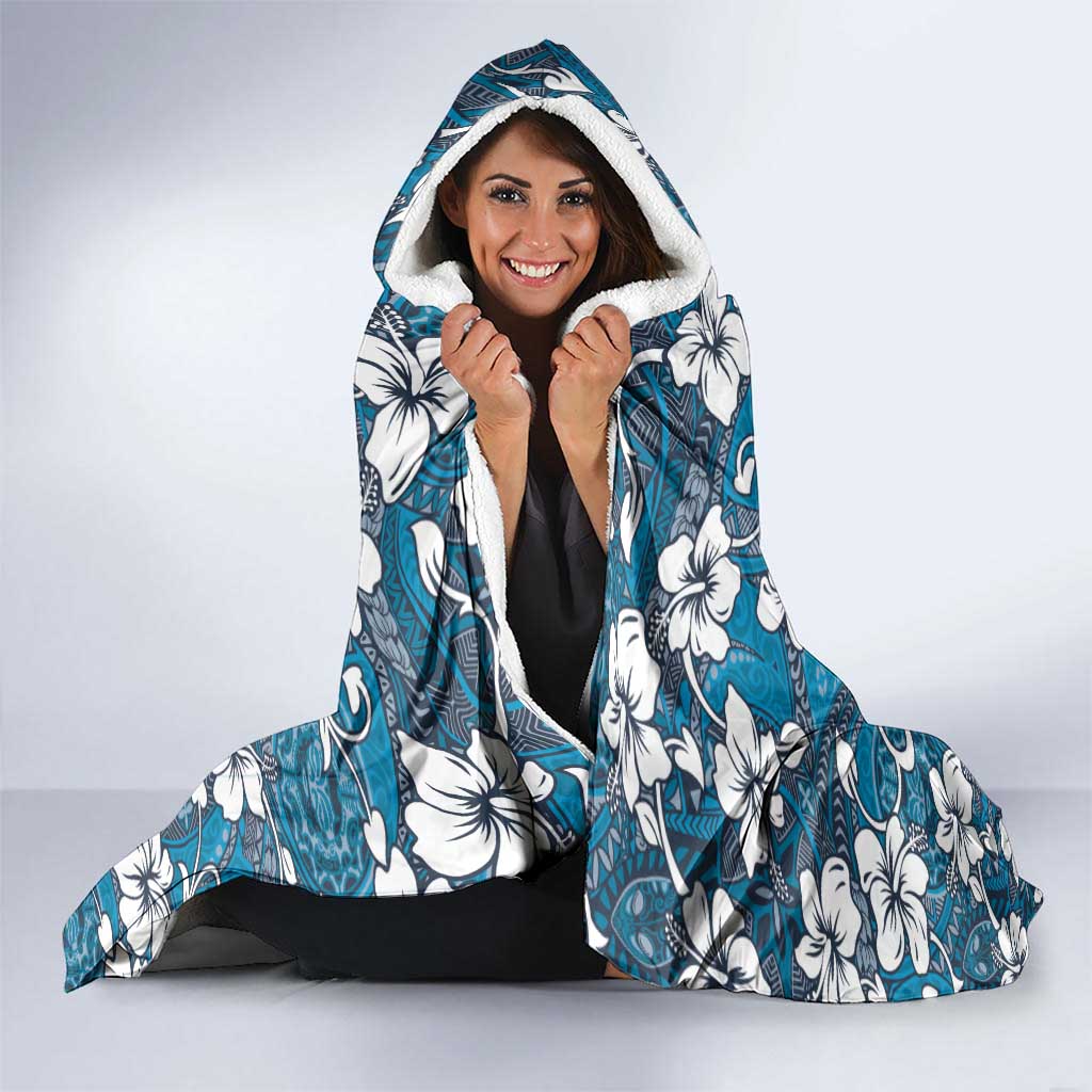 Karakarawa Bula Fiji Hooded Blanket Fijian Tapa Seamless Hibiscus - Polynesian Pride