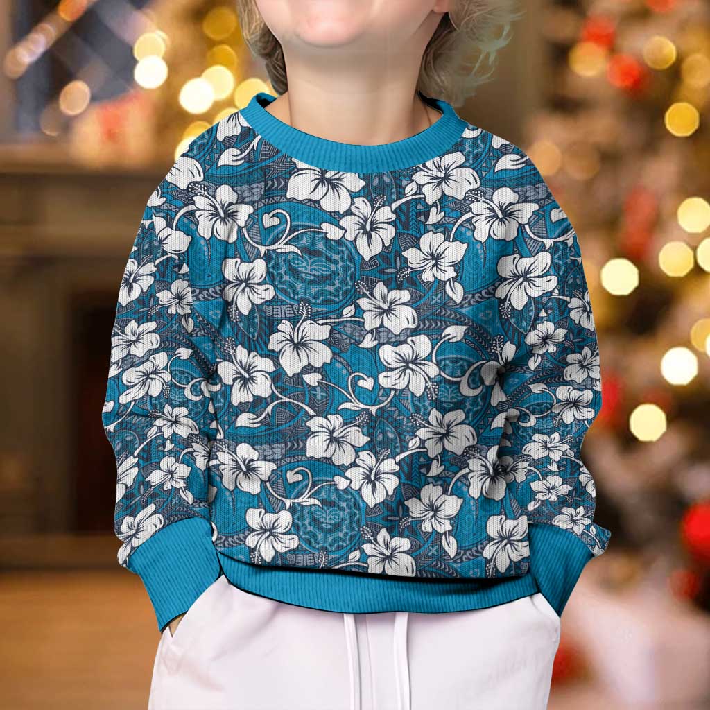 Karakarawa Bula Fiji Kid Ugly Christmas Sweater Fijian Tapa Seamless Hibiscus - Polynesian Pride
