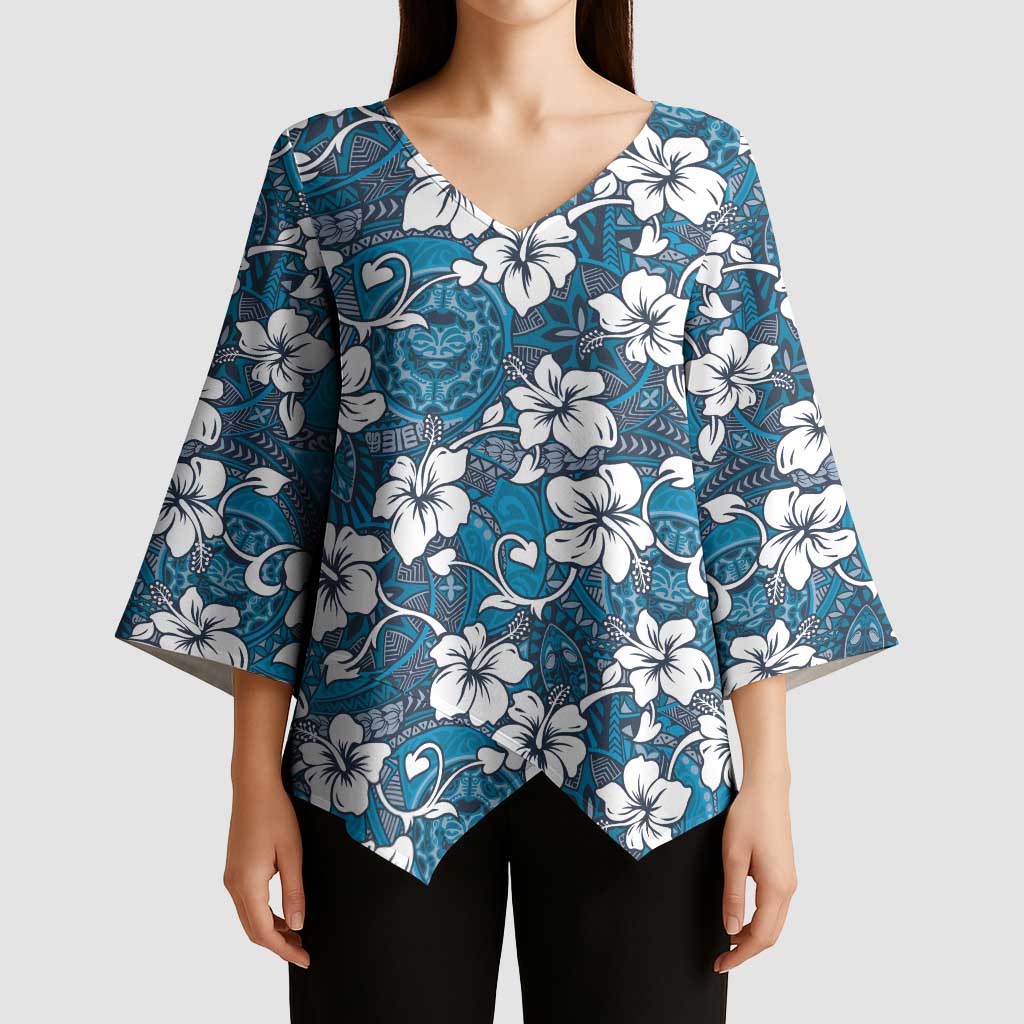 Karakarawa Bula Fiji Kimono Sleeve Blouse Fijian Tapa Seamless Hibiscus - Polynesian Pride
