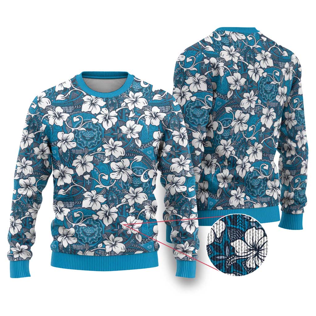 Karakarawa Bula Fiji Ugly Christmas Sweater Fijian Tapa Seamless Hibiscus - Polynesian Pride