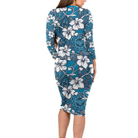 Karakarawa Bula Fiji Long Sleeve Bodycon Dress Fijian Tapa Seamless Hibiscus - Polynesian Pride