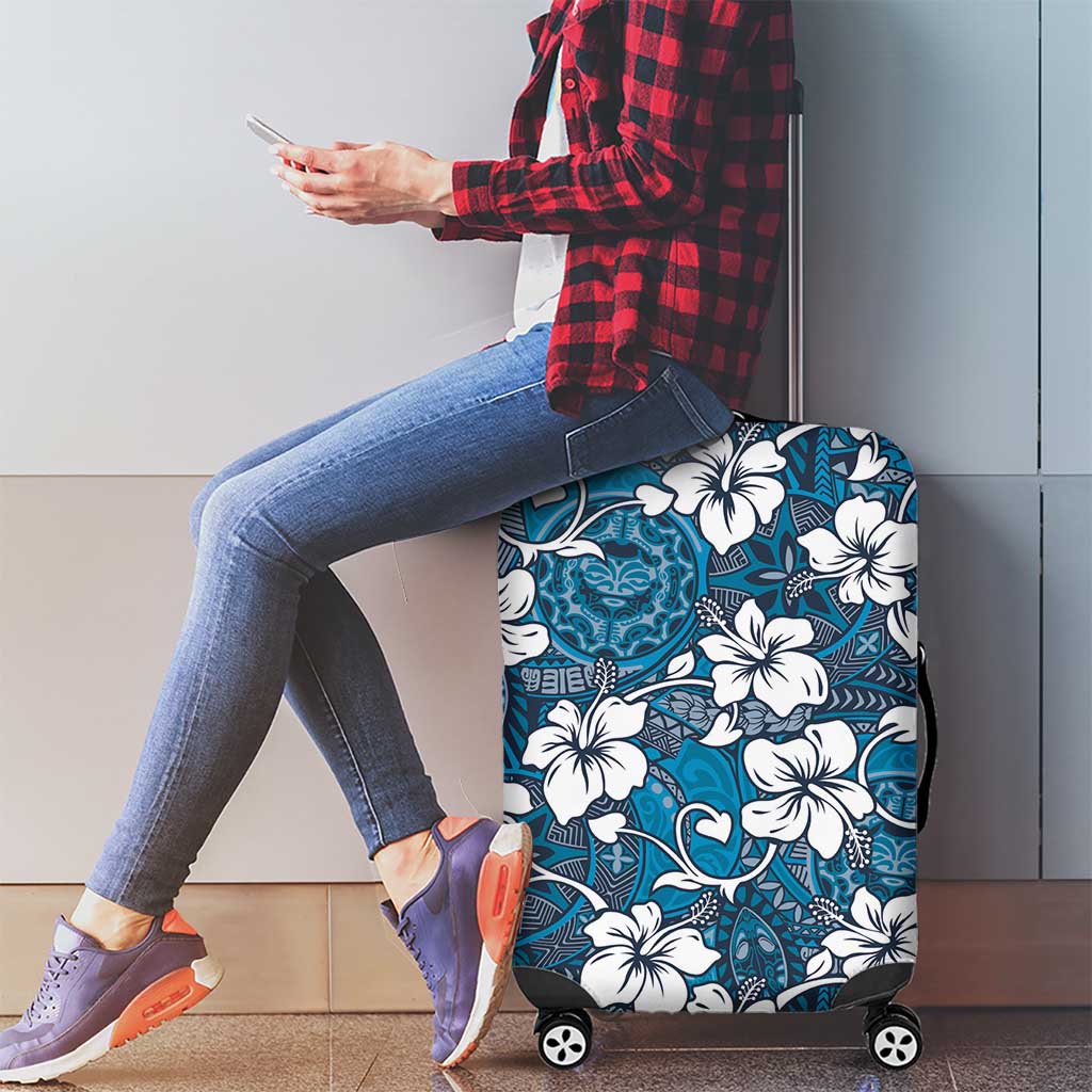 Karakarawa Bula Fiji Luggage Cover Fijian Tapa Seamless Hibiscus - Polynesian Pride