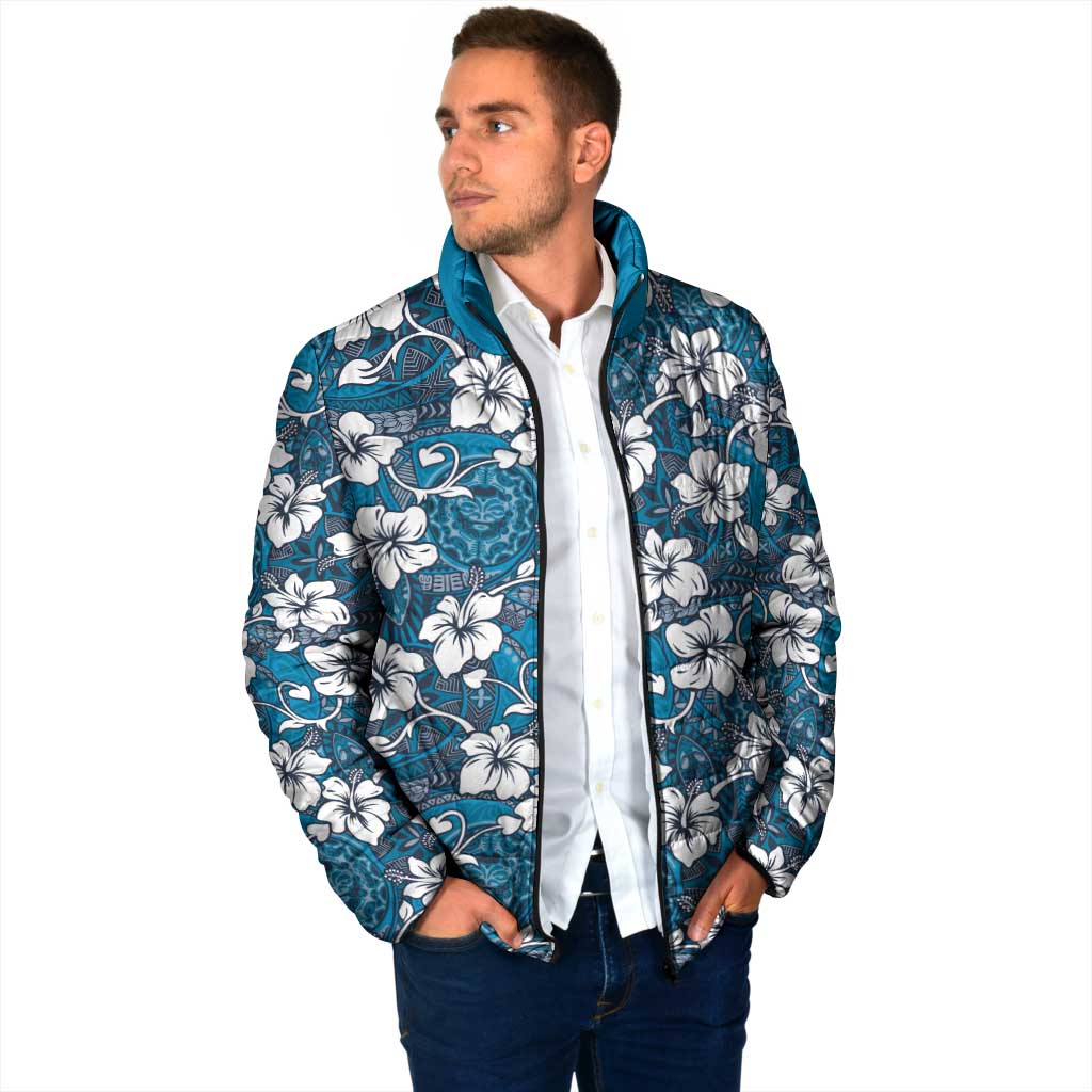 Karakarawa Bula Fiji Padded Jacket Fijian Tapa Seamless Hibiscus - Polynesian Pride