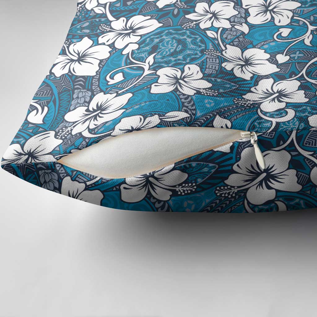 Karakarawa Bula Fiji Pillow Cover Fijian Tapa Seamless Hibiscus - Polynesian Pride