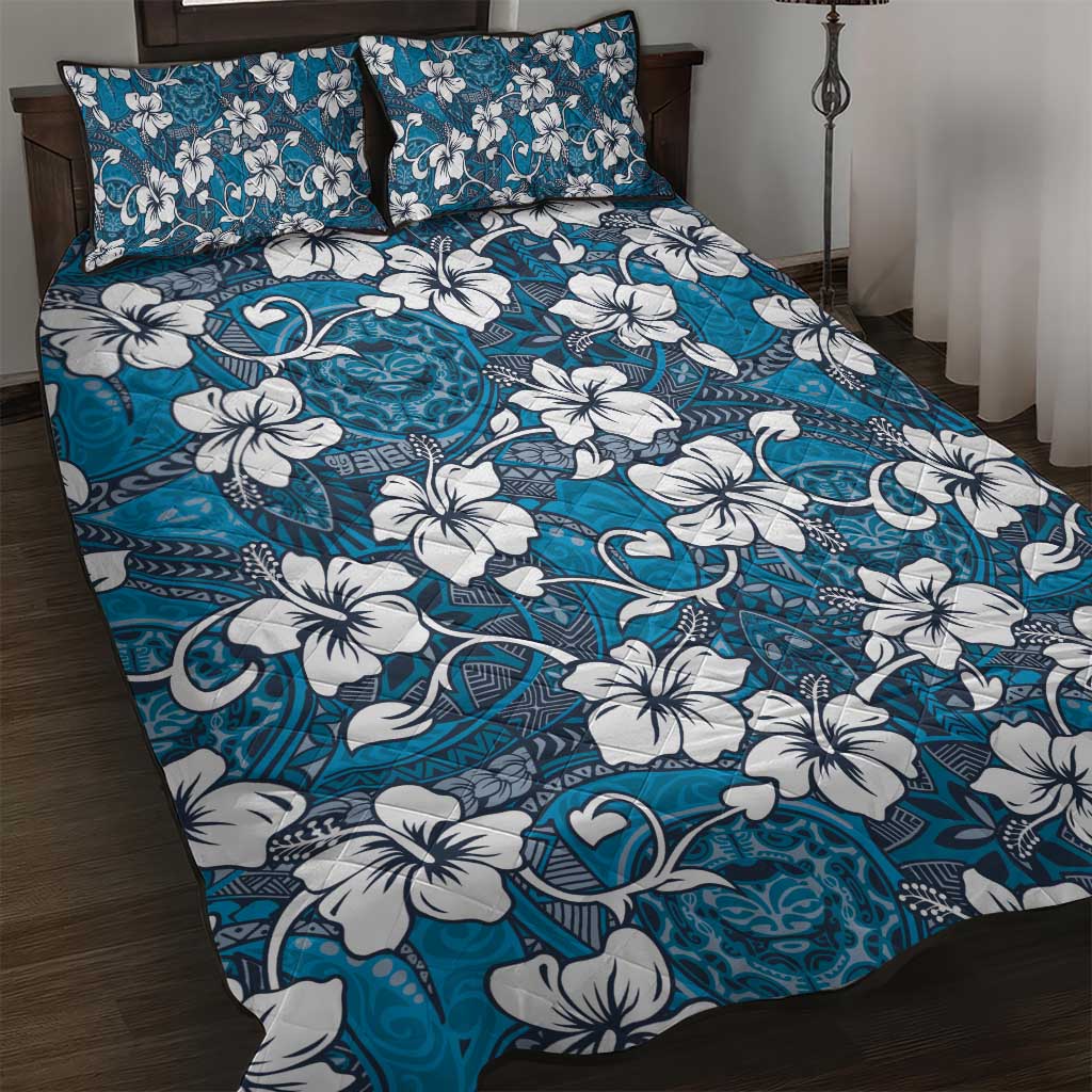 Karakarawa Bula Fiji Quilt Bed Set Fijian Tapa Seamless Hibiscus - Polynesian Pride