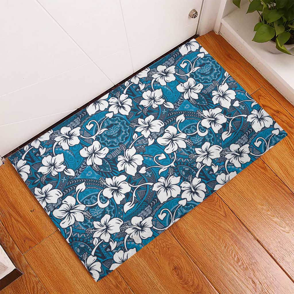 Karakarawa Bula Fiji Rubber Doormat Fijian Tapa Seamless Hibiscus - Polynesian Pride