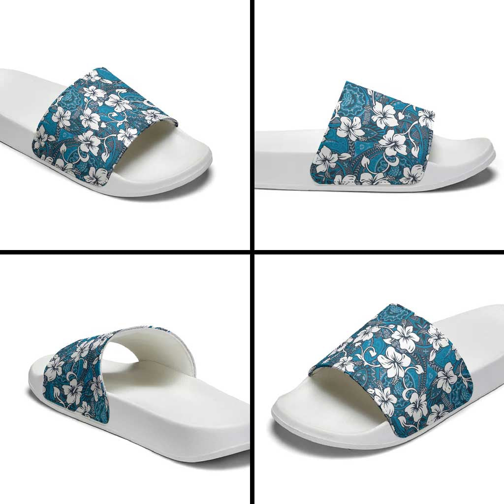 Karakarawa Bula Fiji Slide Sandals Fijian Tapa Seamless Hibiscus LT14 - Polynesian Pride