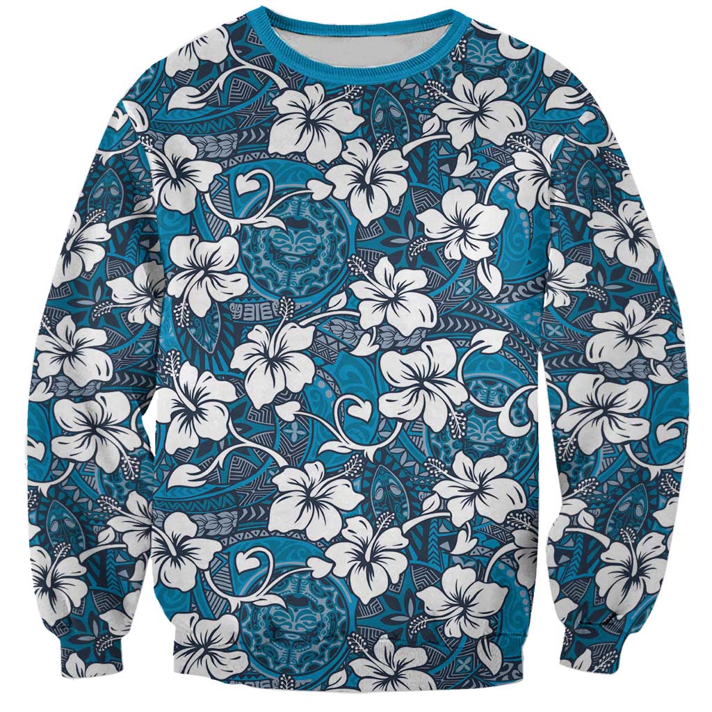 Karakarawa Bula Fiji Sweatshirt Fijian Tapa Seamless Hibiscus - Polynesian Pride