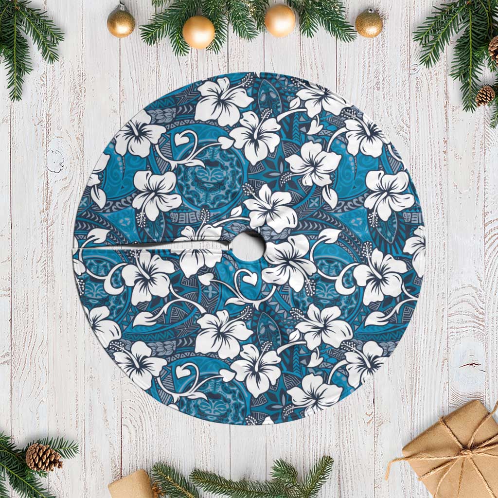 Karakarawa Bula Fiji Tree Skirt Fijian Tapa Seamless Hibiscus - Polynesian Pride