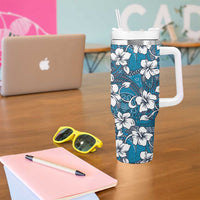 Karakarawa Bula Fiji Tumbler With Handle Fijian Tapa Seamless Hibiscus - Polynesian Pride