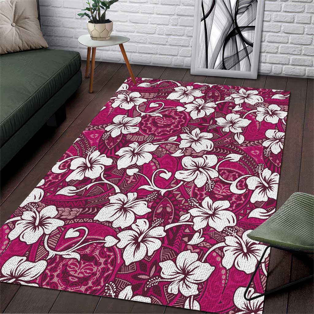 Piqi Bula Fiji Area Rug Fijian Tapa Seamless Hibiscus - Polynesian Pride