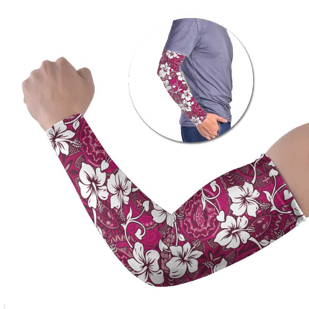 Piqi Bula Fiji Arm Sleeves Fijian Tapa Seamless Hibiscus - Polynesian Pride