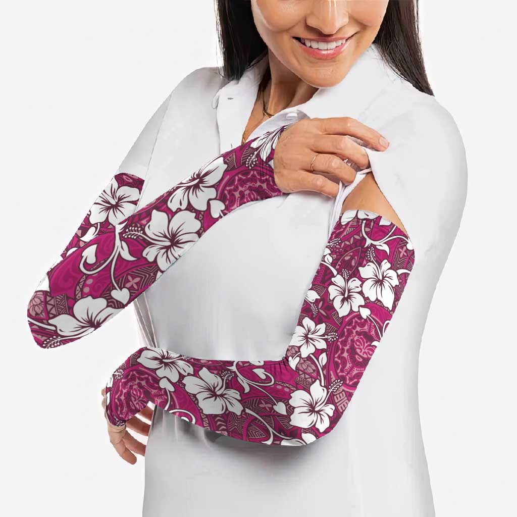 Piqi Bula Fiji Arm Sleeves Fijian Tapa Seamless Hibiscus - Polynesian Pride