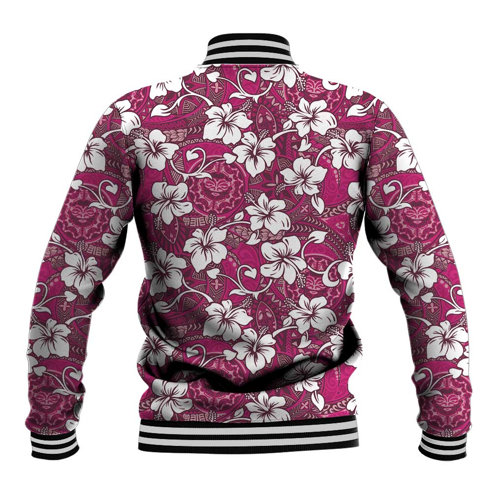 Piqi Bula Fiji Baseball Jacket Fijian Tapa Seamless Hibiscus - Polynesian Pride