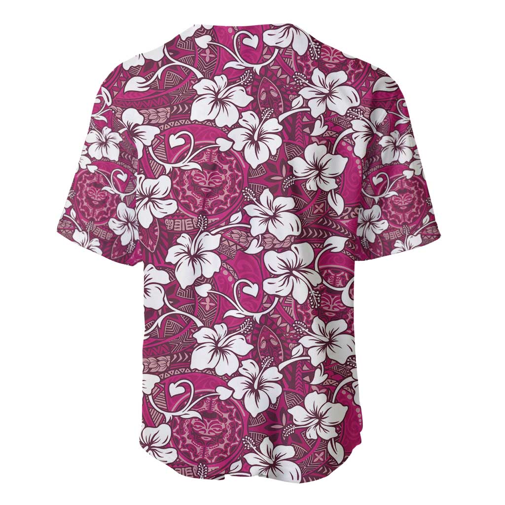 Piqi Bula Fiji Baseball Jersey Fijian Tapa Seamless Hibiscus - Polynesian Pride