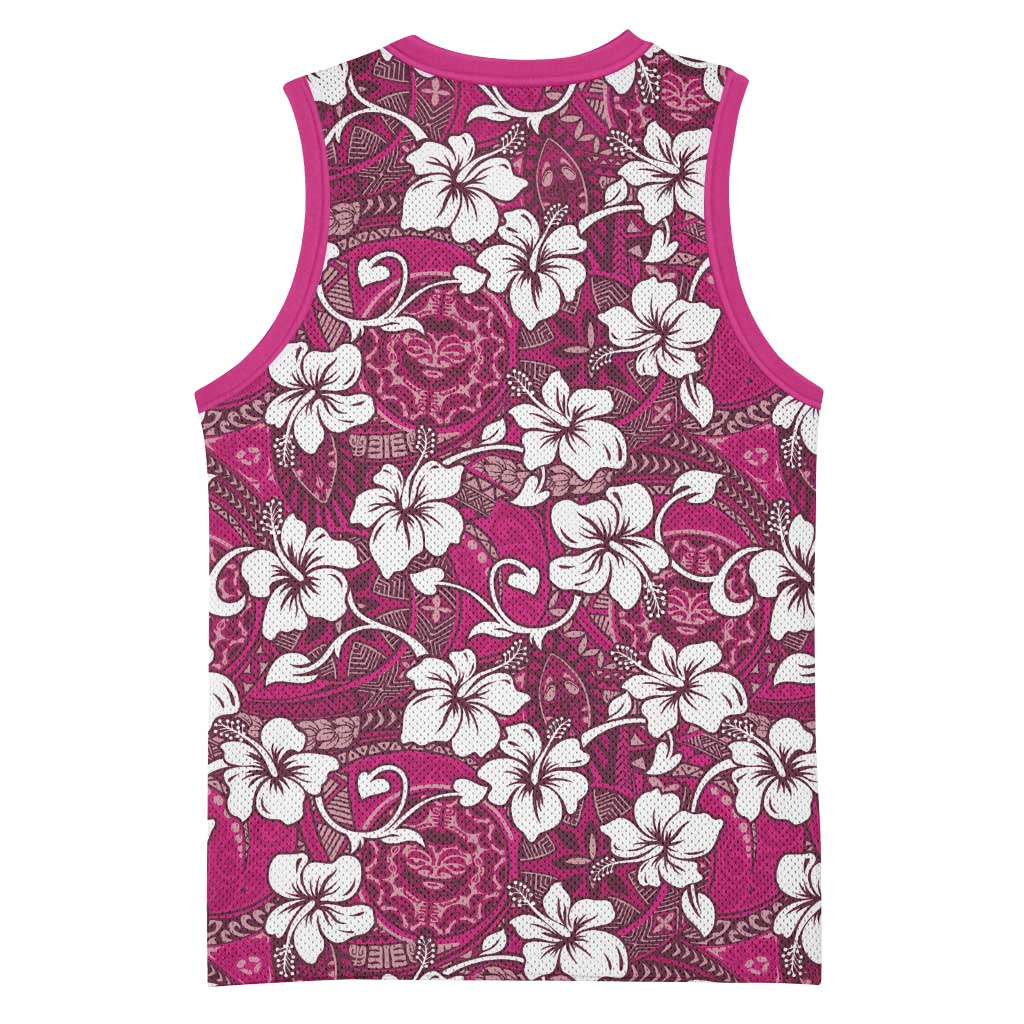 Piqi Bula Fiji Basketball Jersey Fijian Tapa Seamless Hibiscus - Polynesian Pride