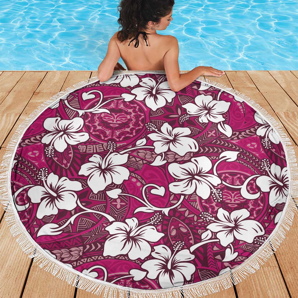 Piqi Bula Fiji Beach Blanket Fijian Tapa Seamless Hibiscus - Polynesian Pride