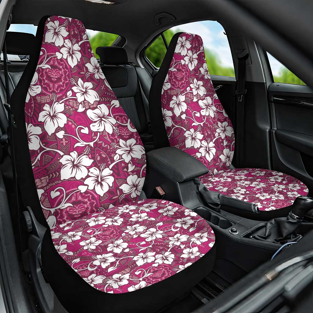 Piqi Bula Fiji Car Seat Cover Fijian Tapa Seamless Hibiscus - Polynesian Pride