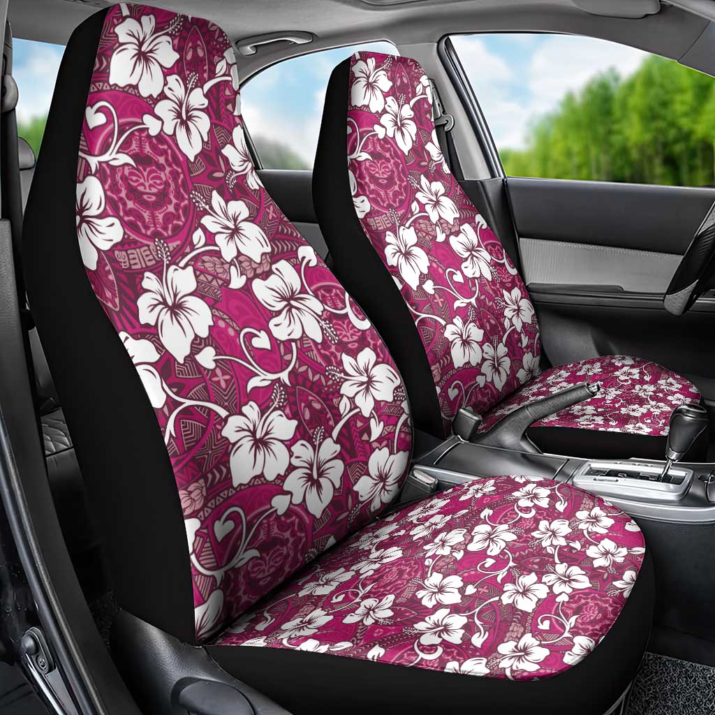 Piqi Bula Fiji Car Seat Cover Fijian Tapa Seamless Hibiscus - Polynesian Pride