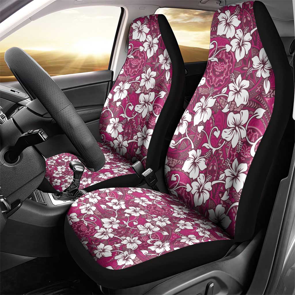 Piqi Bula Fiji Car Seat Cover Fijian Tapa Seamless Hibiscus - Polynesian Pride