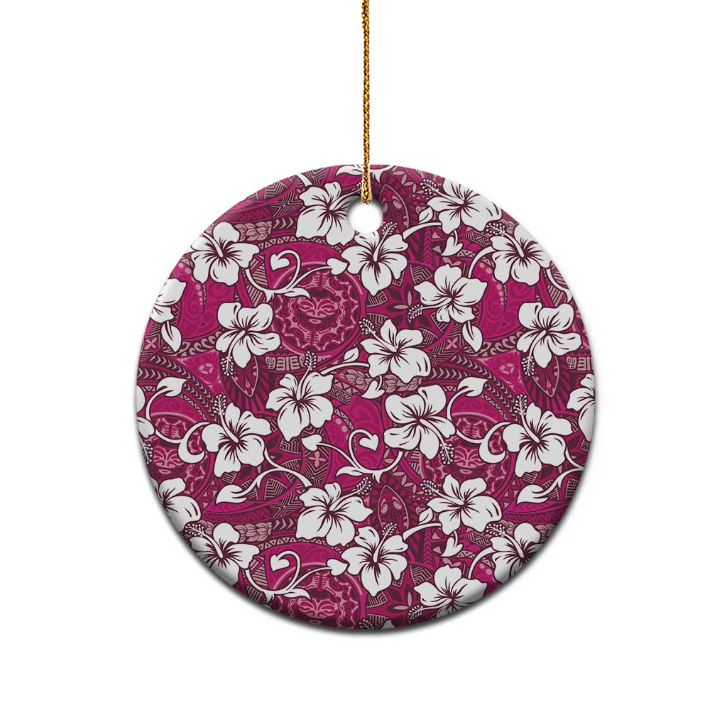 Piqi Bula Fiji Ceramic Ornament Fijian Tapa Seamless Hibiscus - Polynesian Pride