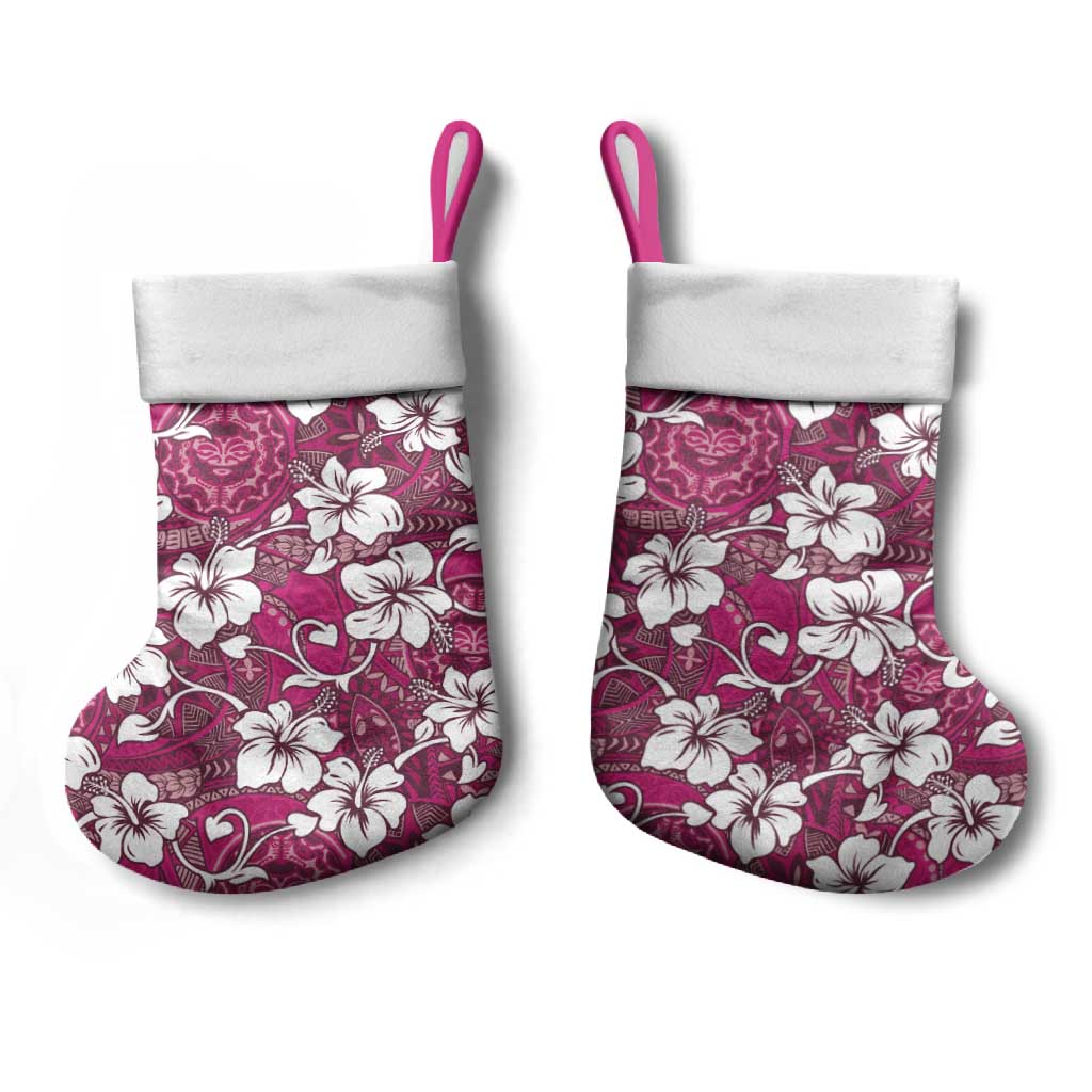 Piqi Bula Fiji Christmas Stocking Fijian Tapa Seamless Hibiscus - Polynesian Pride