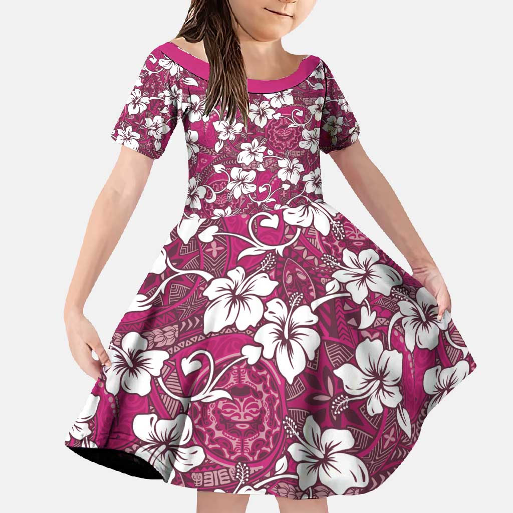 Piqi Bula Fiji Family Matching Tank Maxi Dress and Hawaiian Shirt Fijian Tapa Seamless Hibiscus - Polynesian Pride