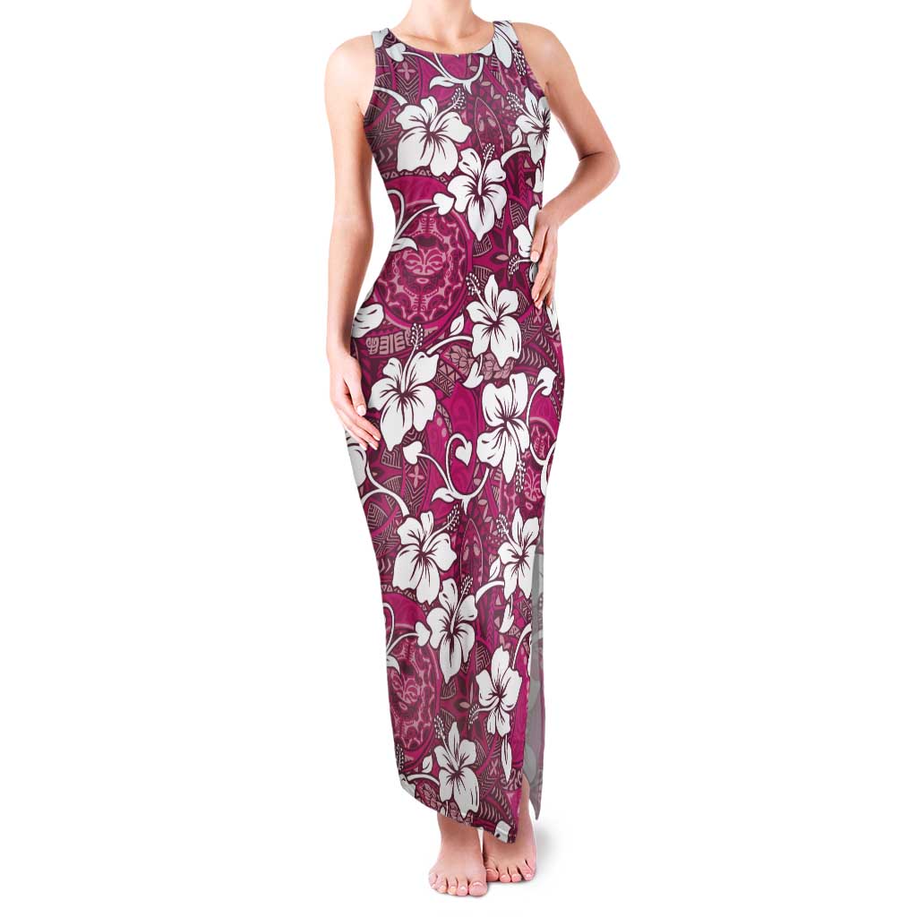 Piqi Bula Fiji Family Matching Tank Maxi Dress and Hawaiian Shirt Fijian Tapa Seamless Hibiscus - Polynesian Pride