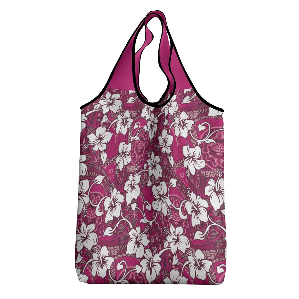 Piqi Bula Fiji Grocery Bag Fijian Tapa Seamless Hibiscus LT14 - Polynesian Pride