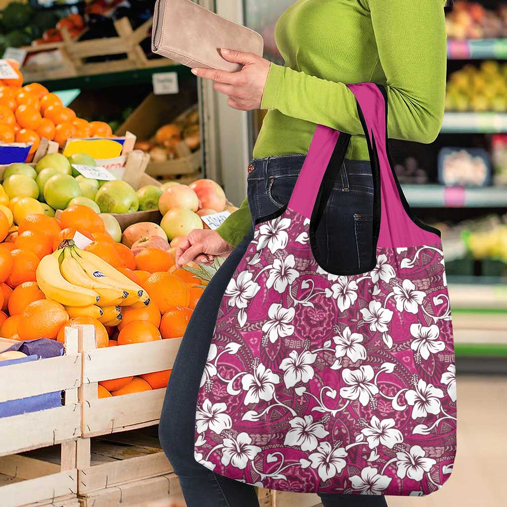 Piqi Bula Fiji Grocery Bag Fijian Tapa Seamless Hibiscus LT14 - Polynesian Pride