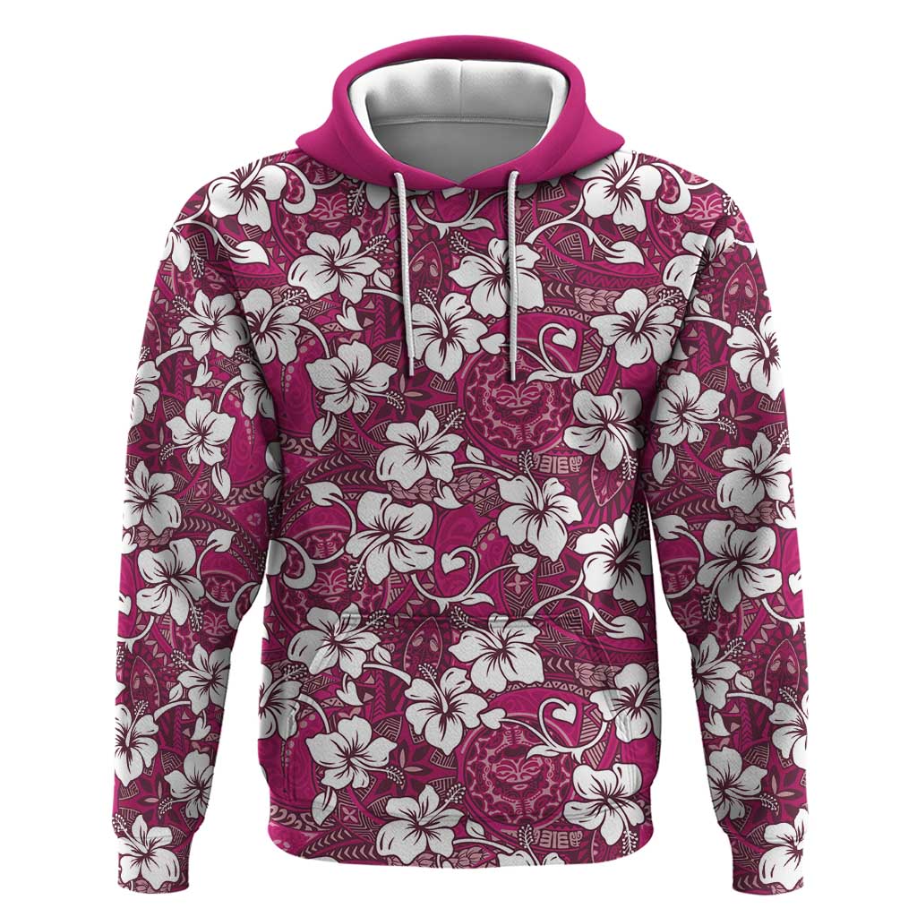 Piqi Bula Fiji Hoodie Fijian Tapa Seamless Hibiscus - Polynesian Pride
