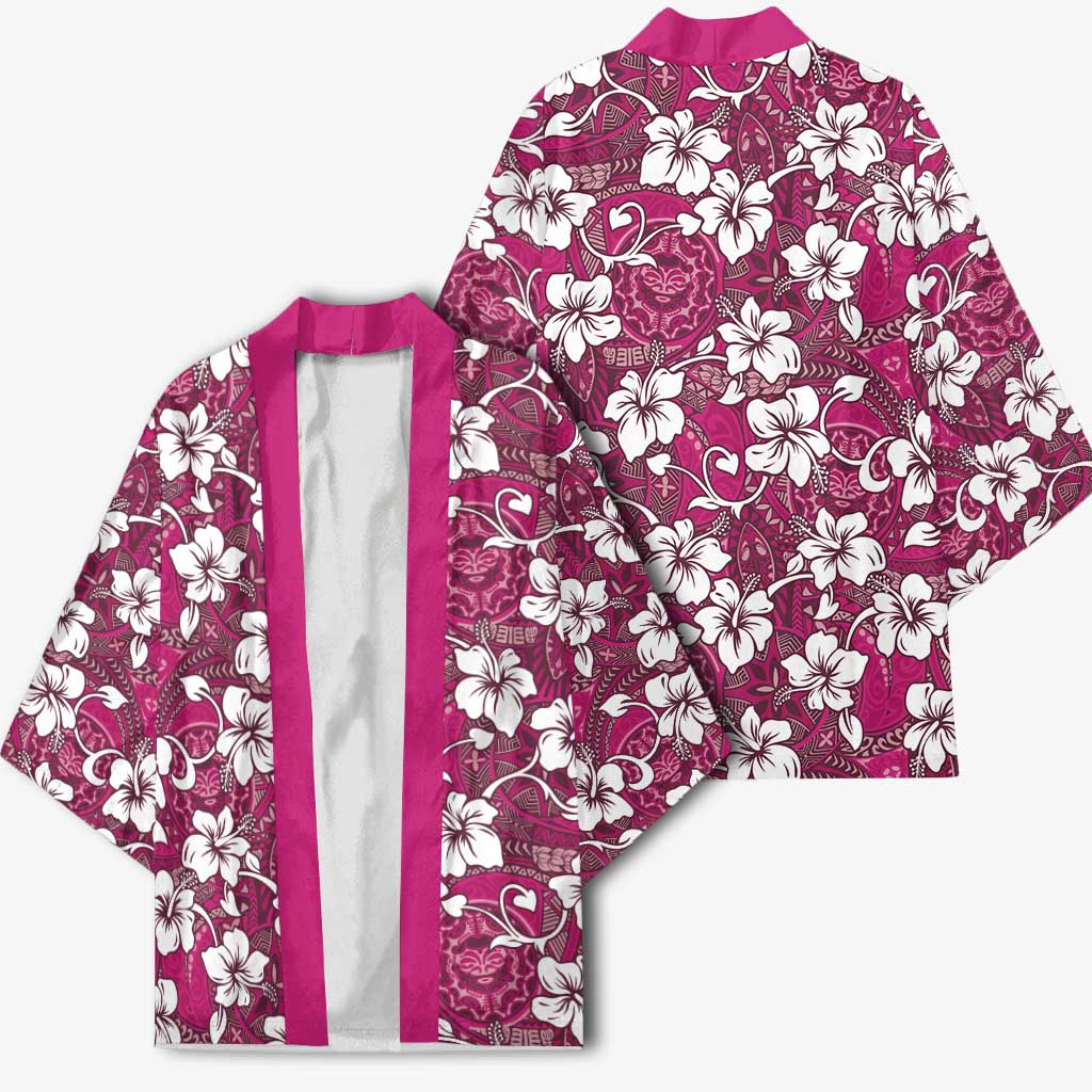 Piqi Bula Fiji Kimono Fijian Tapa Seamless Hibiscus - Polynesian Pride