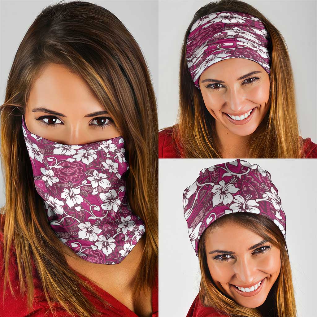 Piqi Bula Fiji Neck Gaiter Fijian Tapa Seamless Hibiscus - Polynesian Pride