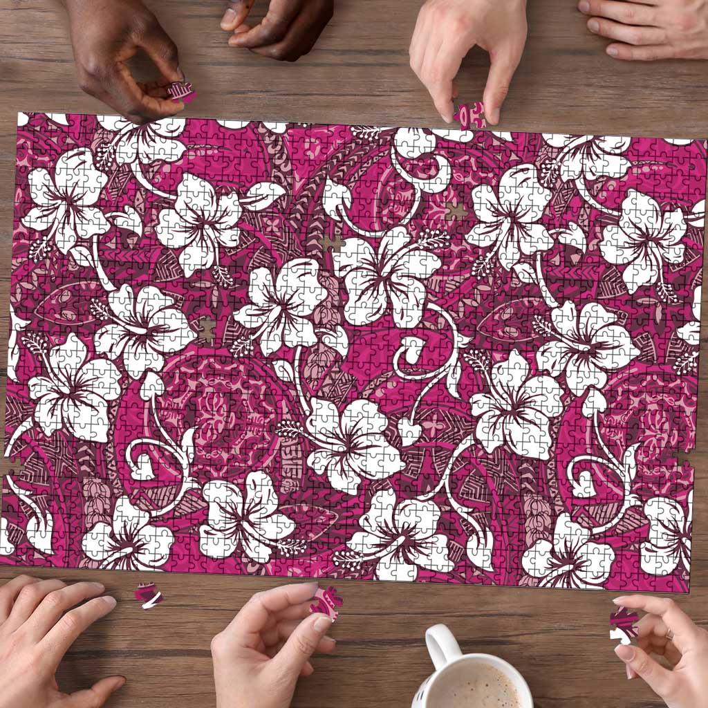 Piqi Bula Fiji Puzzle Fijian Tapa Seamless Hibiscus - Polynesian Pride