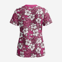 Piqi Bula Fiji Scrub Top Fijian Tapa Seamless Hibiscus - Polynesian Pride