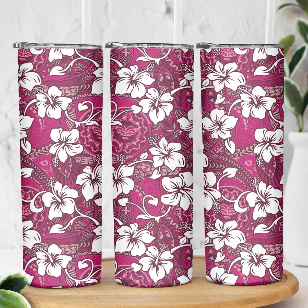 Piqi Bula Fiji Skinny Tumbler Fijian Tapa Seamless Hibiscus - Polynesian Pride