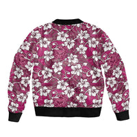 Piqi Bula Fiji Sleeve Zip Bomber Jacket Fijian Tapa Seamless Hibiscus - Polynesian Pride