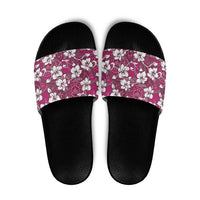 Piqi Bula Fiji Slide Sandals Fijian Tapa Seamless Hibiscus LT14 Pink - Polynesian Pride