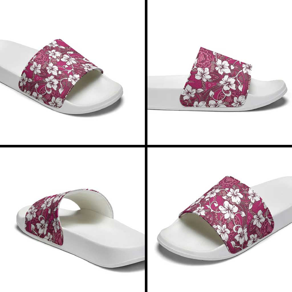 Piqi Bula Fiji Slide Sandals Fijian Tapa Seamless Hibiscus LT14 - Polynesian Pride