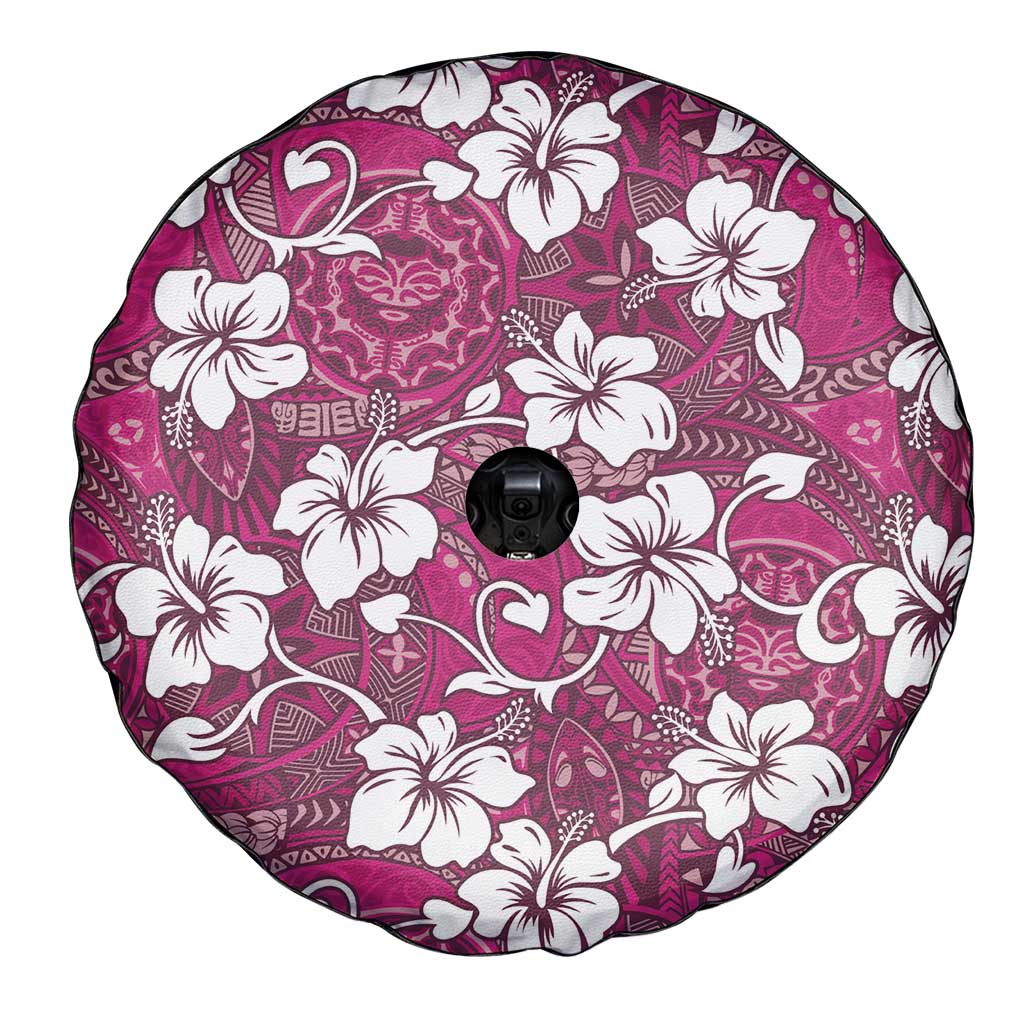 Piqi Bula Fiji Spare Tire Cover Fijian Tapa Seamless Hibiscus - Polynesian Pride