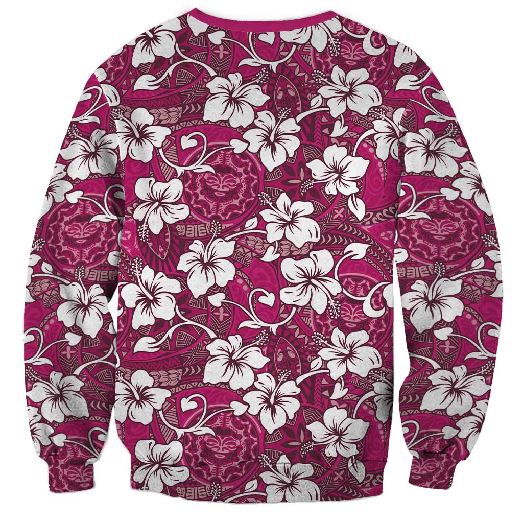 Piqi Bula Fiji Sweatshirt Fijian Tapa Seamless Hibiscus - Polynesian Pride