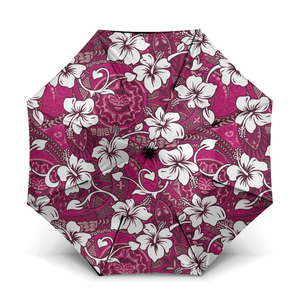 Piqi Bula Fiji Umbrella Fijian Tapa Seamless Hibiscus - Polynesian Pride