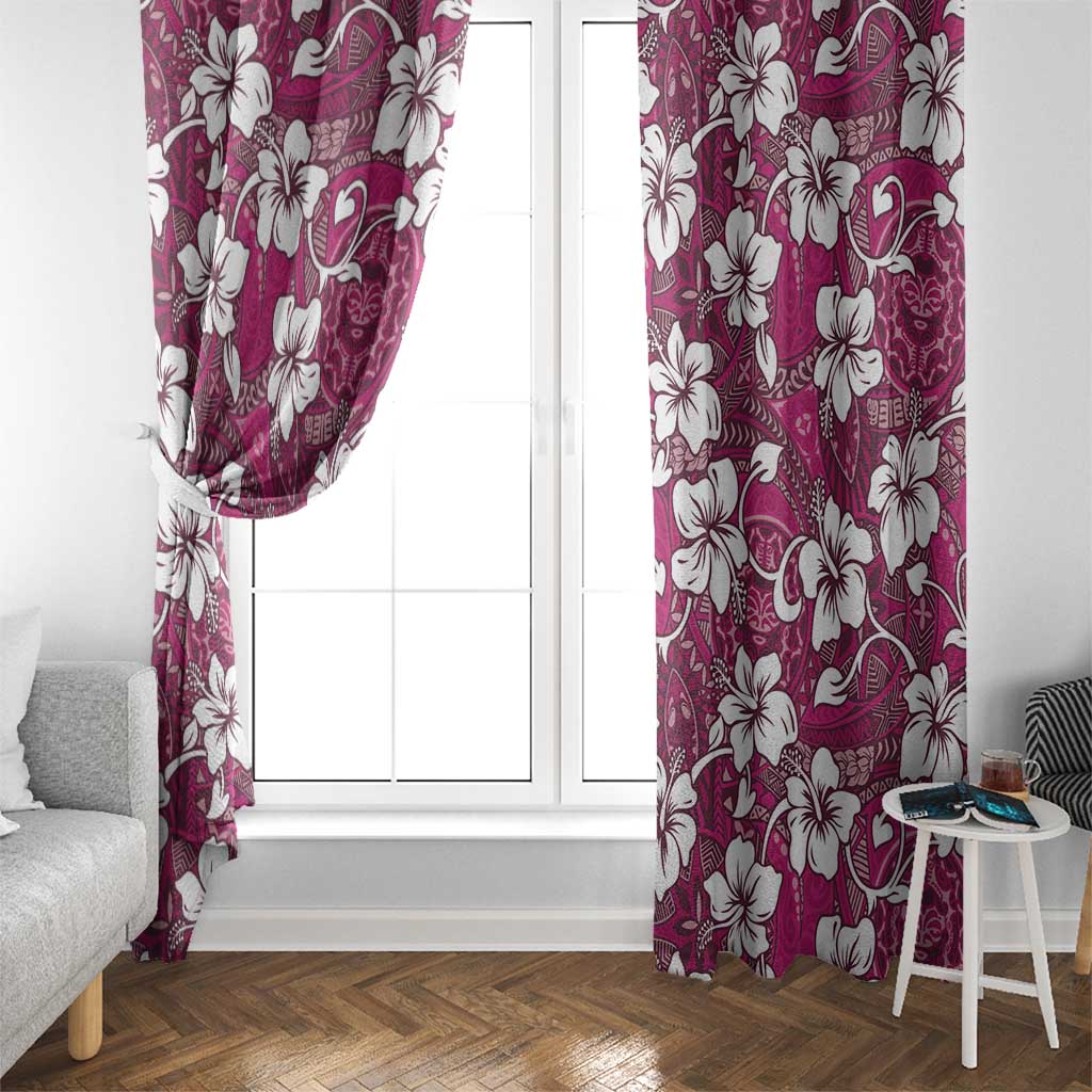Piqi Bula Fiji Window Curtain Fijian Tapa Seamless Hibiscus - Polynesian Pride