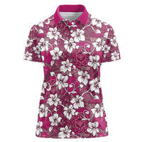 Piqi Bula Fiji Women Polo Shirt Fijian Tapa Seamless Hibiscus - Polynesian Pride