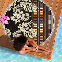 Bula Fiji Masi Beach Blanket Tapa Tropical Hibiscus Half Stylized - Polynesian Pride