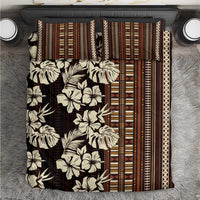 Bula Fiji Masi Bedding Set Tapa Tropical Hibiscus Half Stylized - Polynesian Pride