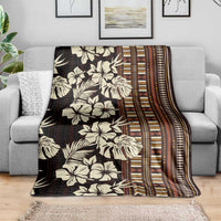 Bula Fiji Masi Blanket Tapa Tropical Hibiscus Half Stylized - Polynesian Pride