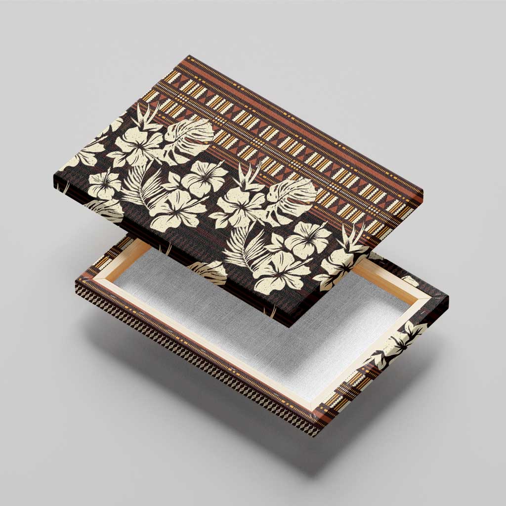 Bula Fiji Masi Canvas Wall Art Tapa Tropical Hibiscus Half Stylized - Polynesian Pride